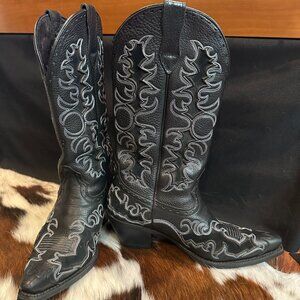 ARIAT Deertan Women's Black Leather & Suede Cowboy Boots 10010263 Size 8.5B